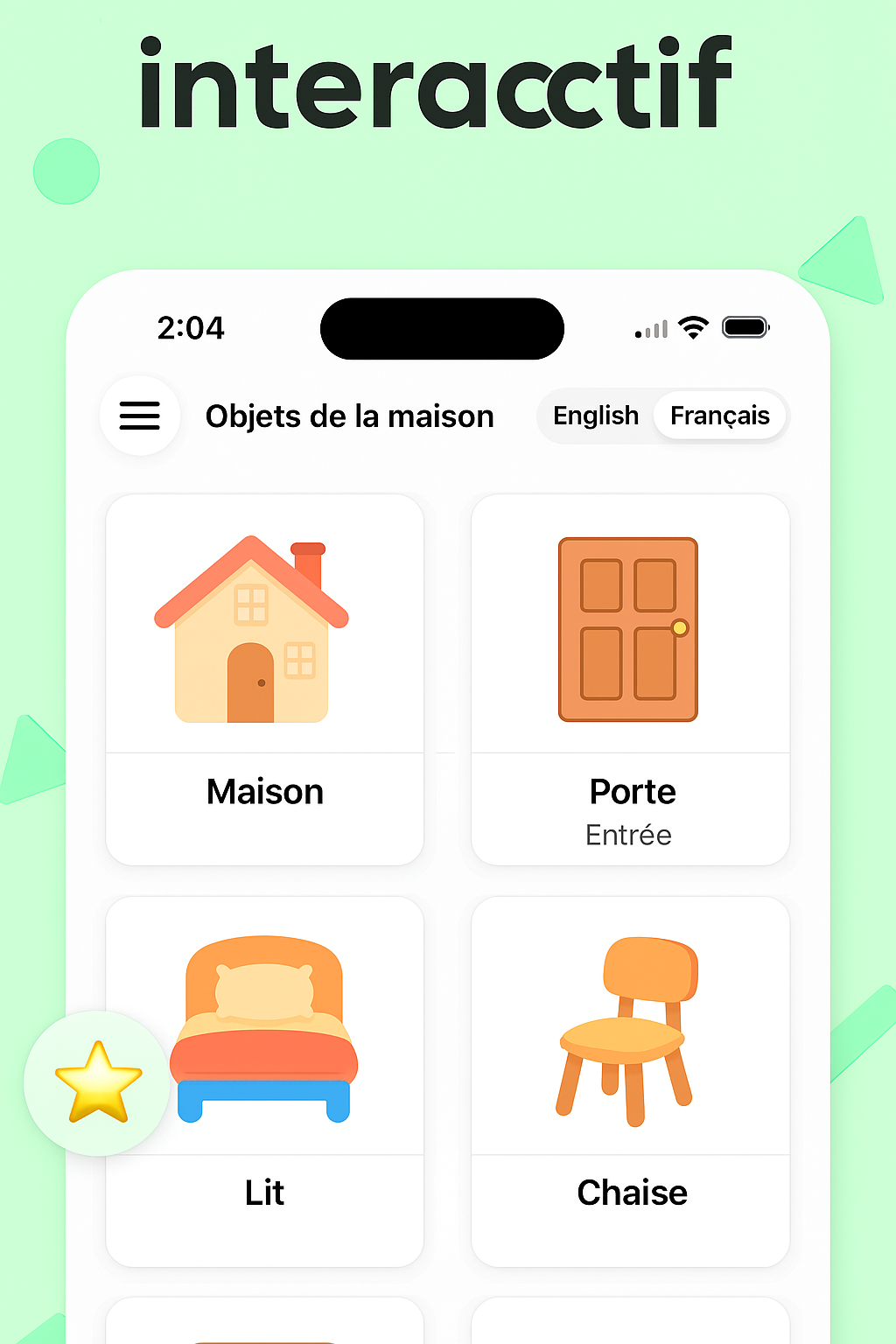 Home Objects preview in French